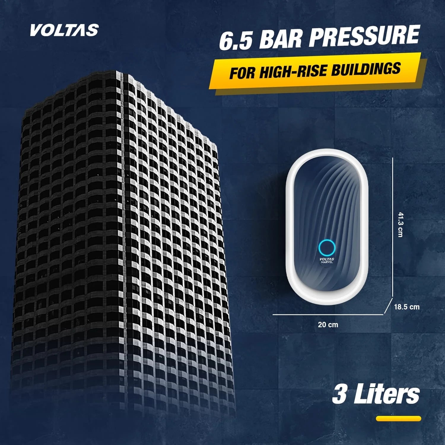 Voltas Marvel Water Heater 3 L - White with Blue_5