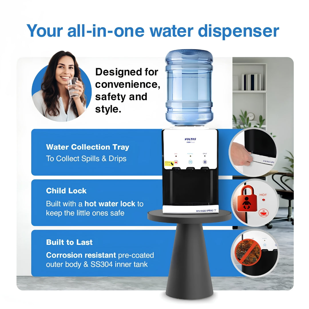 Voltas Mini magic Spring TT Plus Water Dispenser 5 L - White _Feature_1