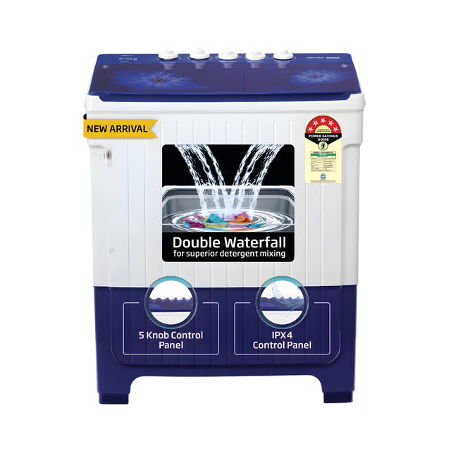 Voltas WTT95UAASemiAutomaticTopLoadWashingMachine9.5kg-BluewithWhite_FrontView_1