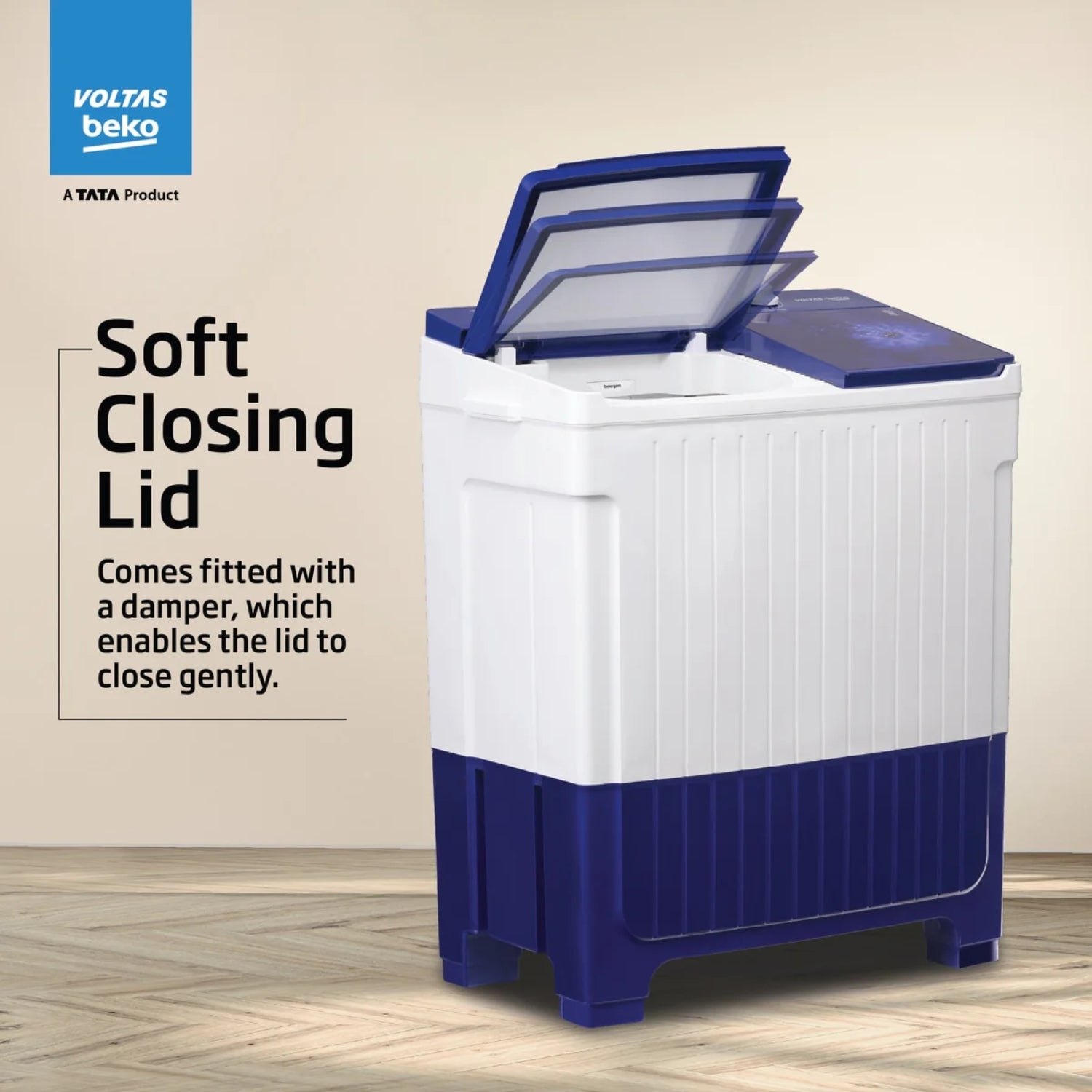 Voltas WTT95UAA Semi Automatic Top Load Washing Machine 9.5 kg - Blue with White_4