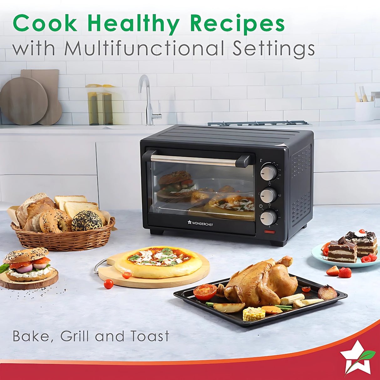 Wonderchef 63152143 Oven Toaster Griller OTG 19 L - Black