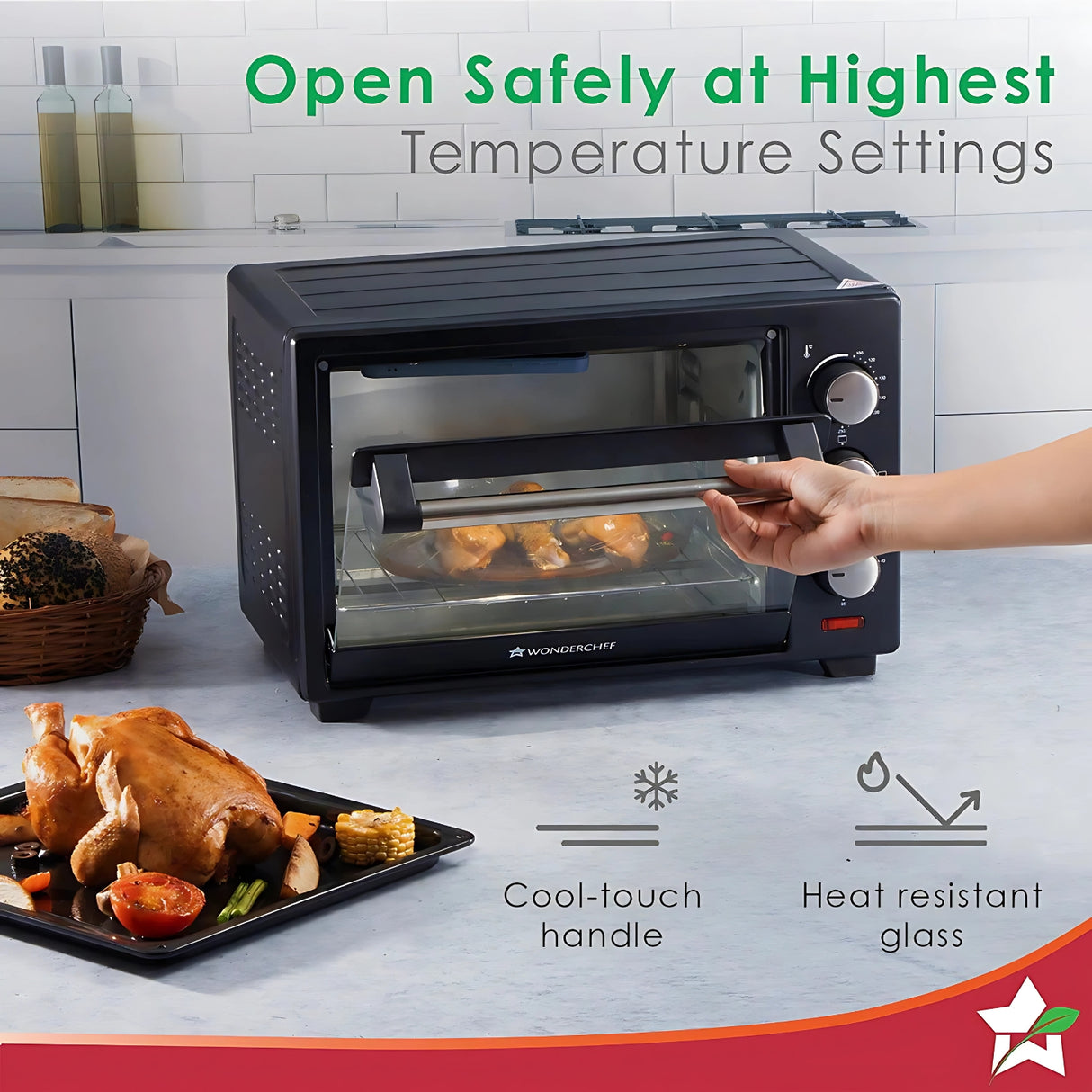 Wonderchef 63152143 Oven Toaster Griller OTG 19 L - Black