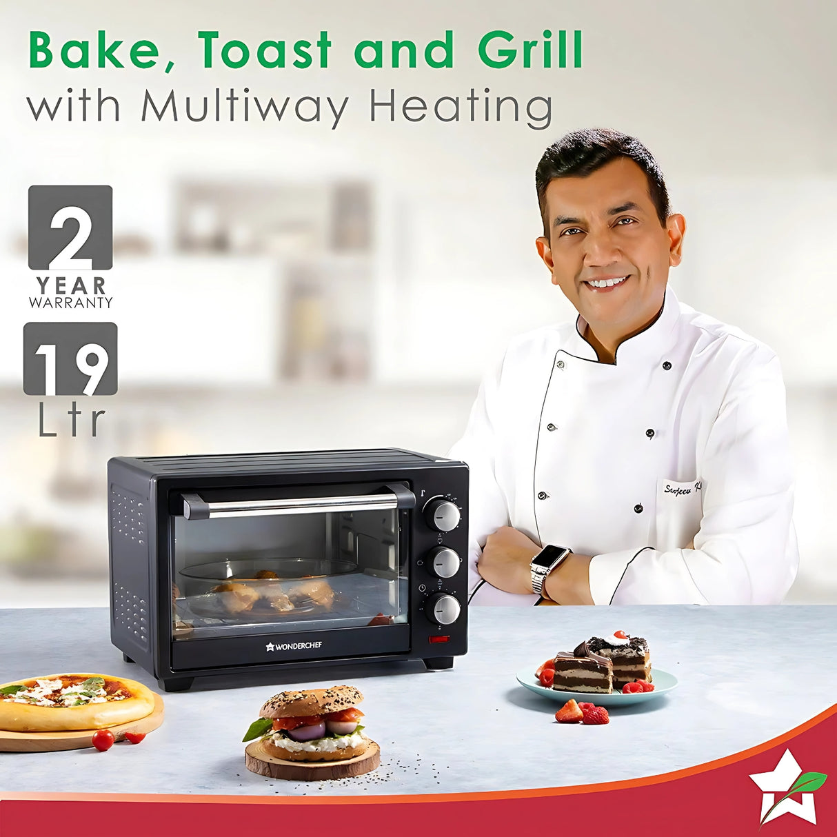 Wonderchef 63152143 Oven Toaster Griller OTG 19 L - Black