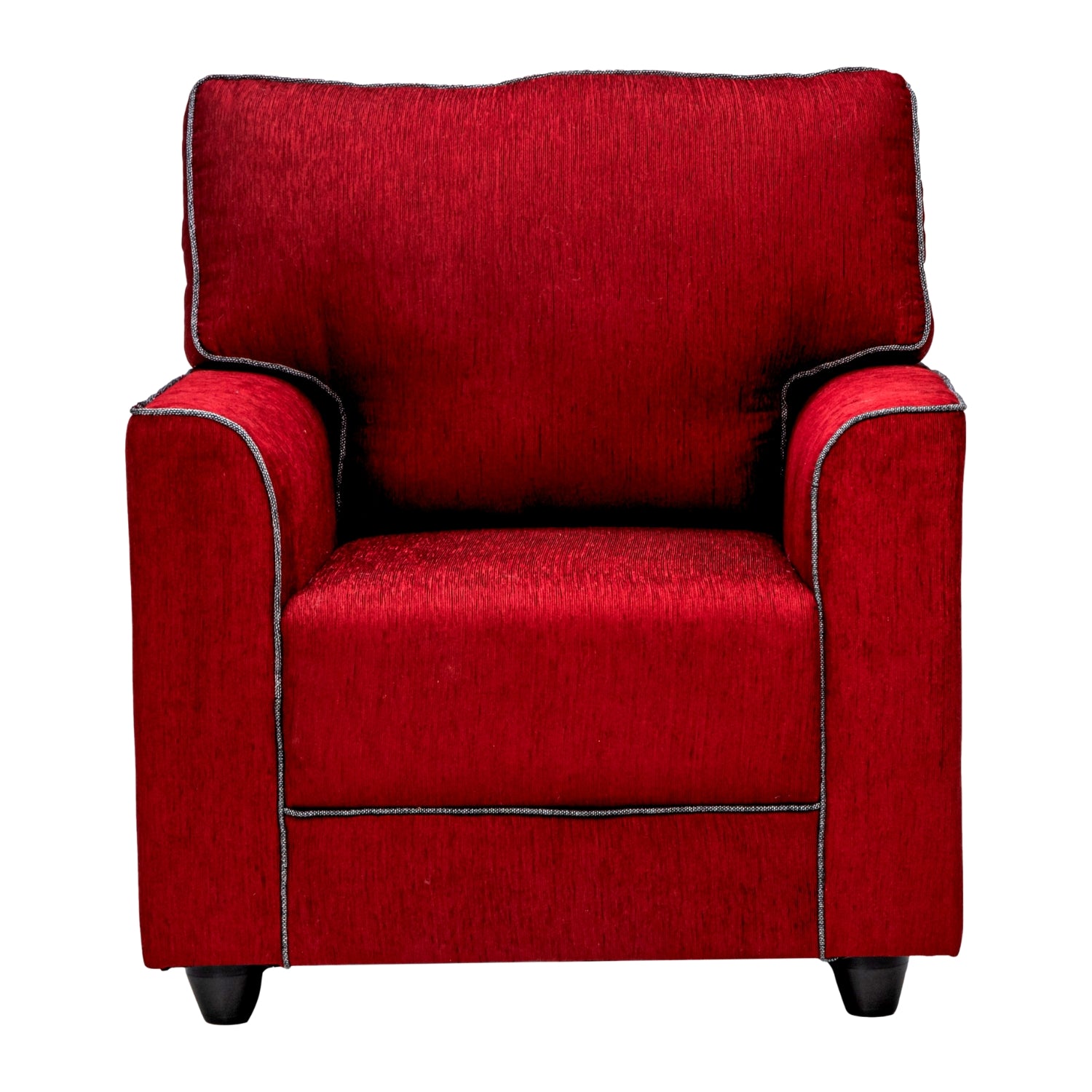 Waasa Pro Sophisticated Comfort Fabric Sofa 1 Seater - Maroon