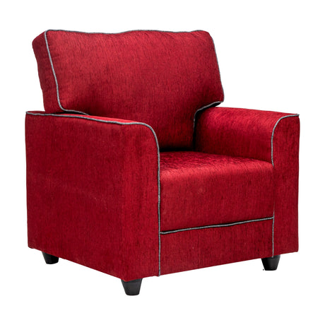 Waasa Pro Sophisticated Comfort Fabric Sofa 1 Seater - Maroon