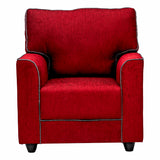 Waasa Pro Sophisticated Fabric Sofa Set (3+1+1 Seater) - Maroon