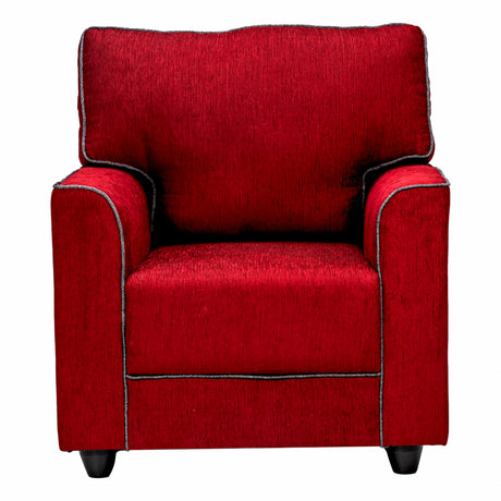 Waasa Pro Sophisticated Fabric Sofa Set (3+1+1 Seater) - Maroon