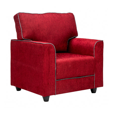 Waasa Sophisticated Comfort Fabric Sofa 1-Seater - Maroon_1