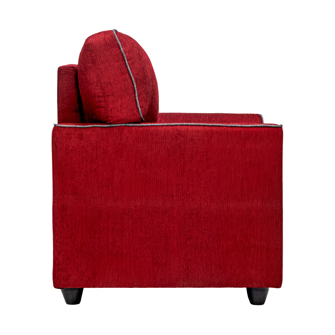 Waasa Sophisticated Fabric Sofa Set (3+1+1-Seater) - Maroon_6