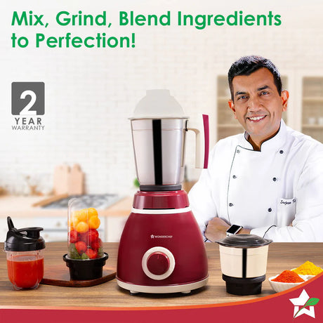 Wonderchef Acura Plus MG-500 Watts  Mixer Grinder – Maroon
