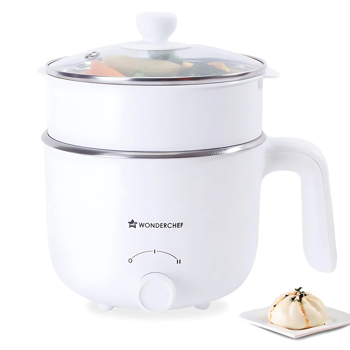Wonderchef 1.2 L Auto Shut-Off & Overheat Protection Multi Cook Kettle - White