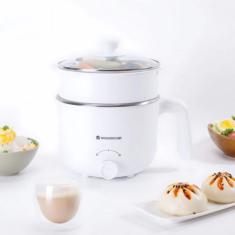 Wonderchef 1.2 L Auto Shut-Off & Overheat Protection Multi Cook Kettle - White