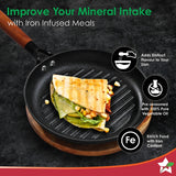 Wonderchef Ferro Round Cast Iron Grill Pan 24 cm - Black
