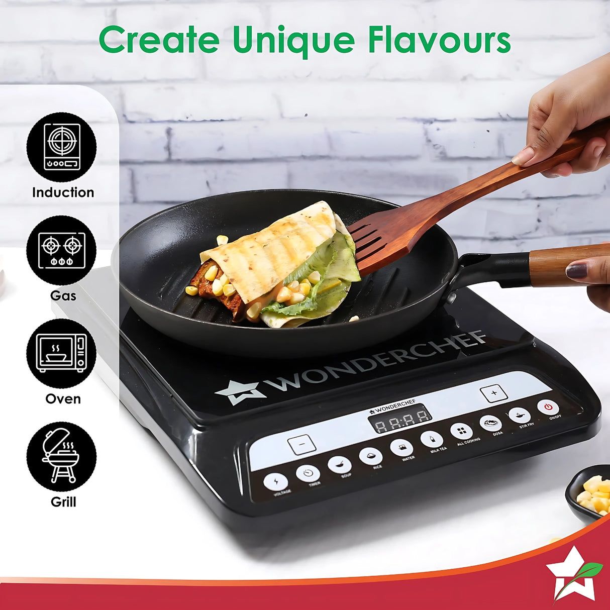 Wonderchef Ferro Round Cast Iron Grill Pan 24 cm - Black
