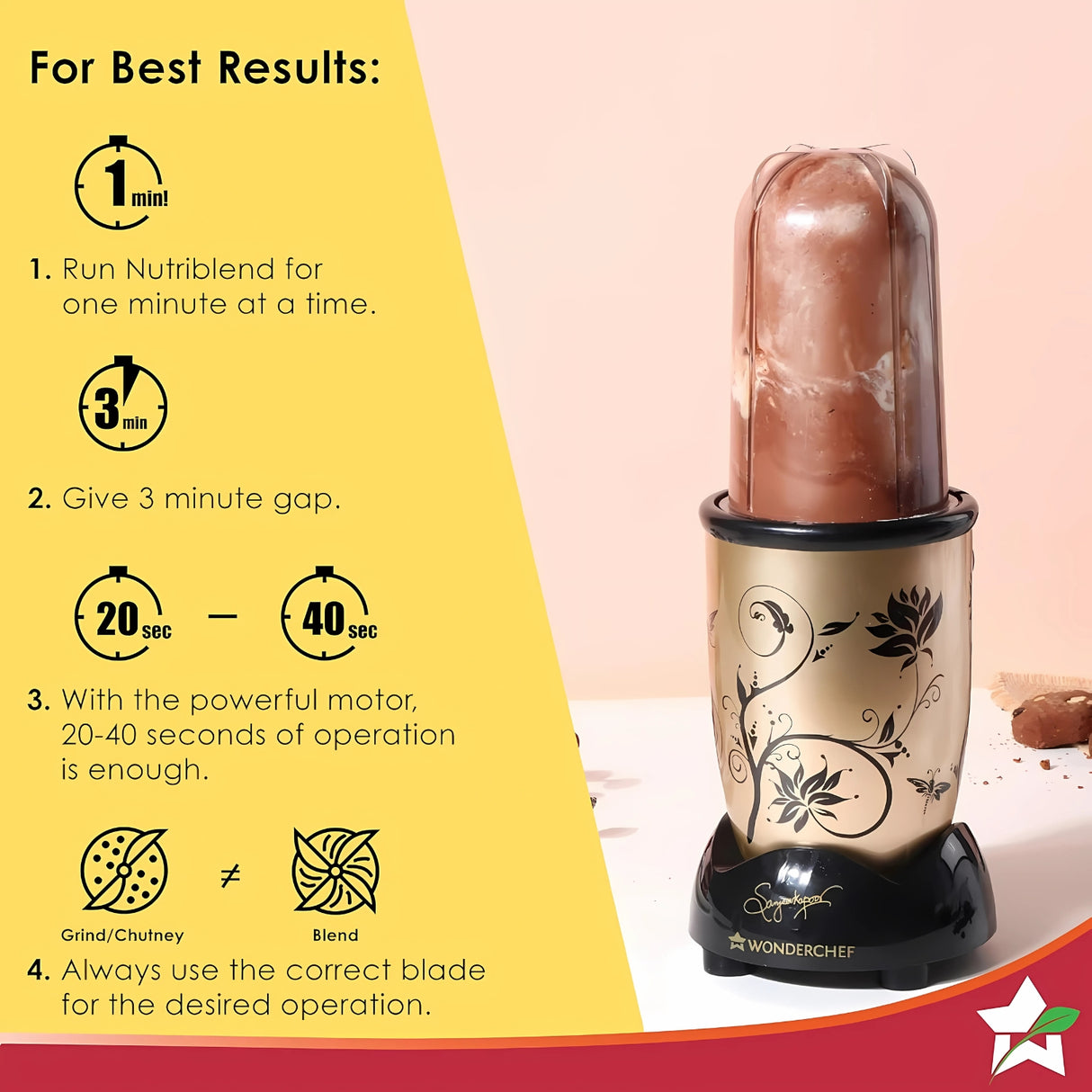 Wonderchef Nutri-Blender CKM – Champagne