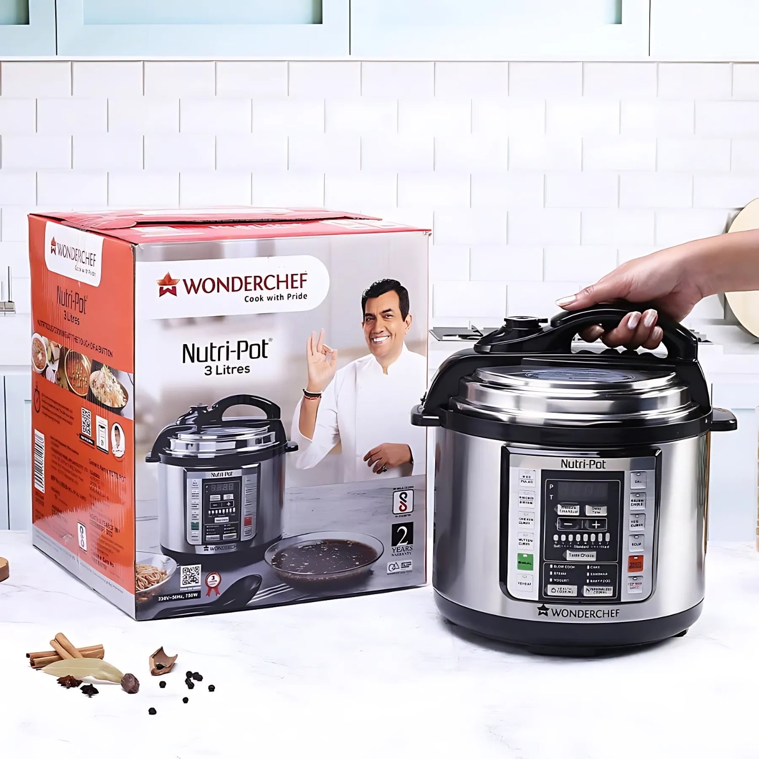 Wonderchef Electric Pressure Cooker 63152847 Nutri-Pot 7-in-1 programmable 3 L - Silver - Image 6 - Buy Online at Chera Home Junction Coimbatore