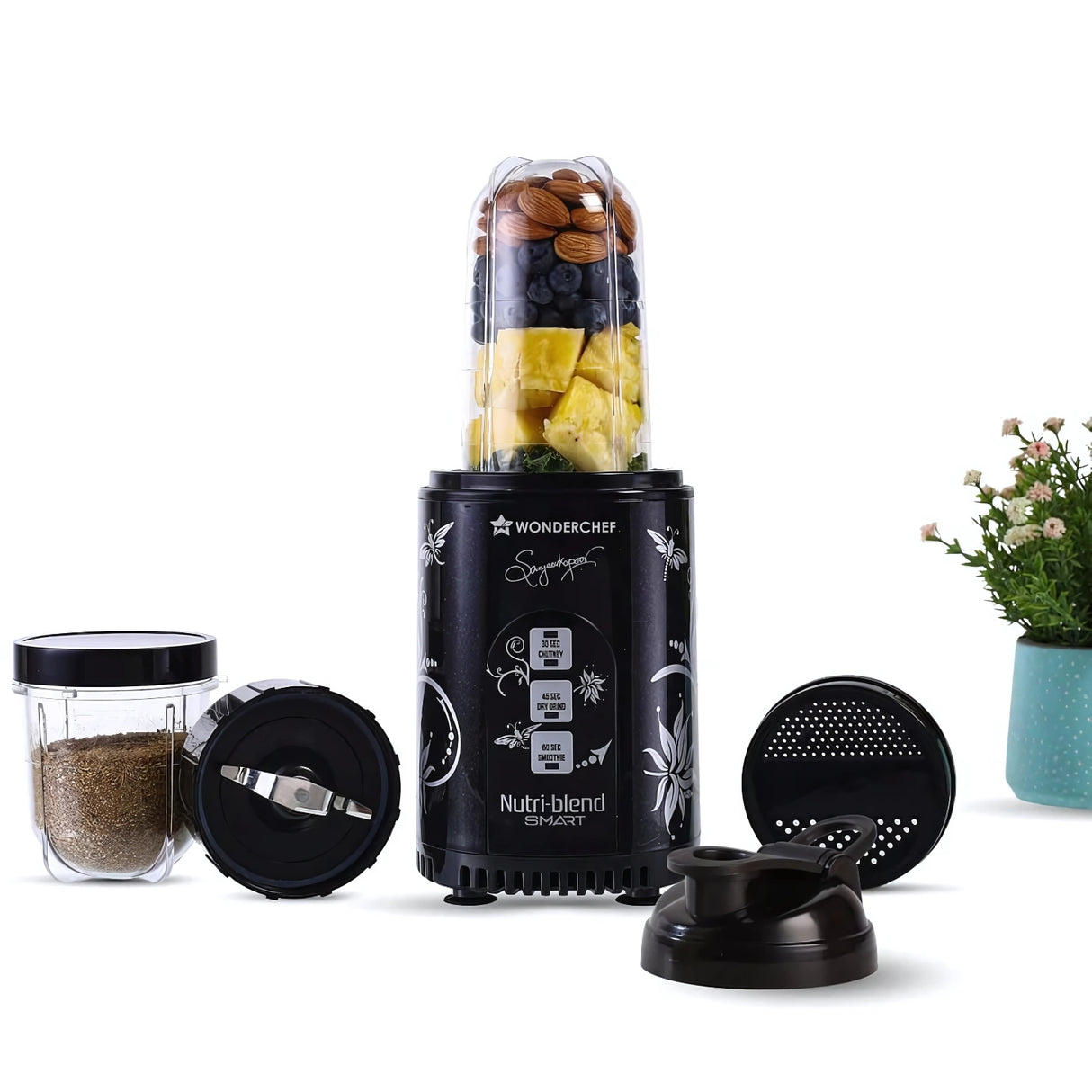 Wonderchef Nutri-blend SMART 500 W 22000 RPM 2-Jar Mixer Grinder –Black