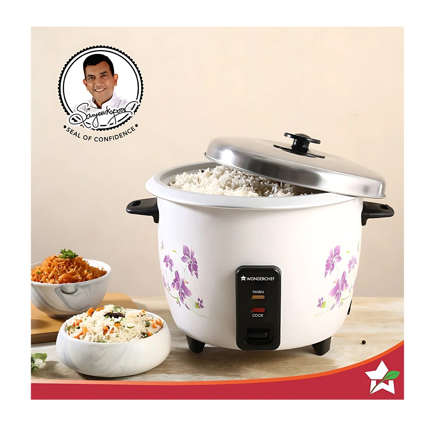 Wonderchef 63154785 Nutri Cook 1.8L Rice Cooker - White - Image 3 - Buy Online at Chera Home Junction Coimbatore