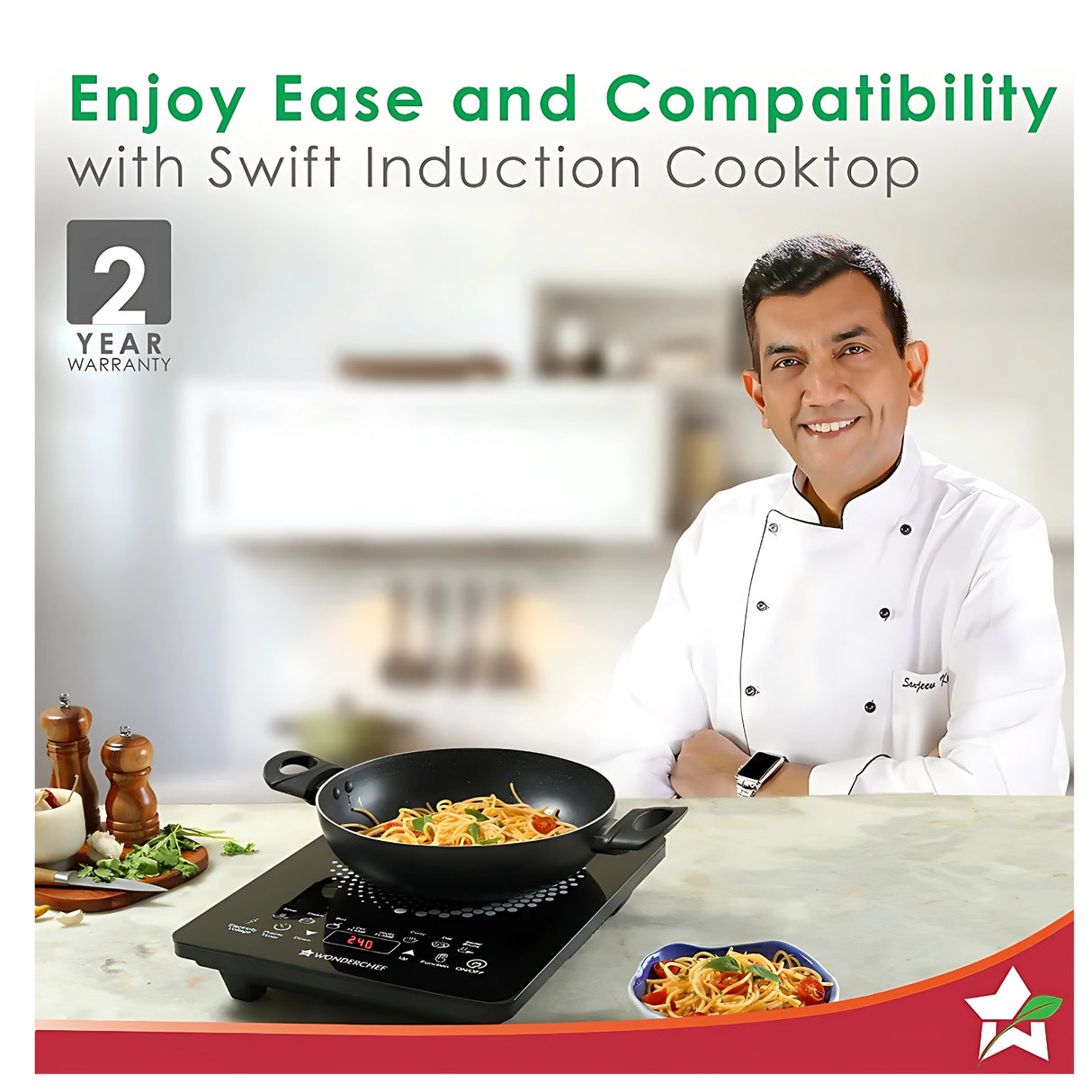 Wonderchef Swift Induction Cooktop 2200 W - Black