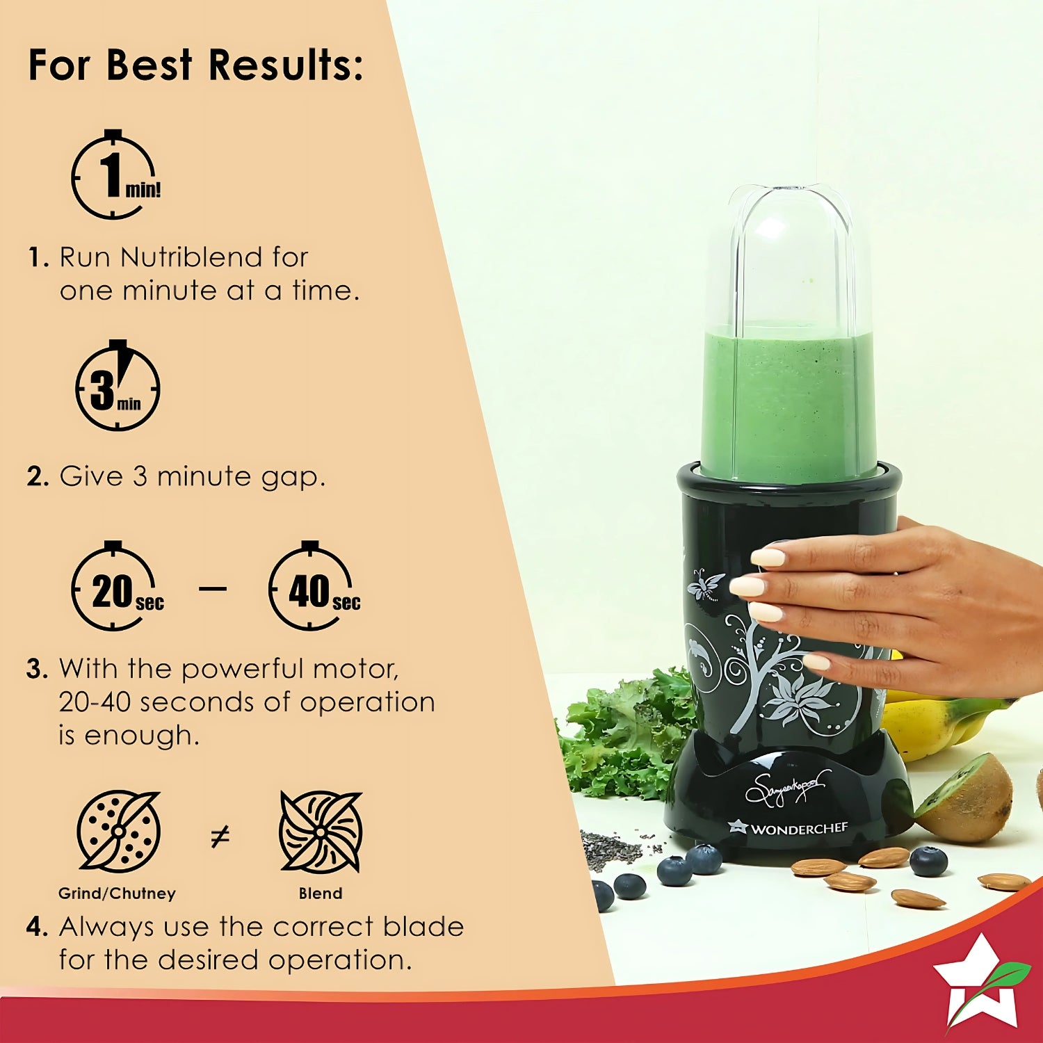 Wonderchef 63152293 Nutri-Blend Black 3 Jars 400 Watts – Black _6