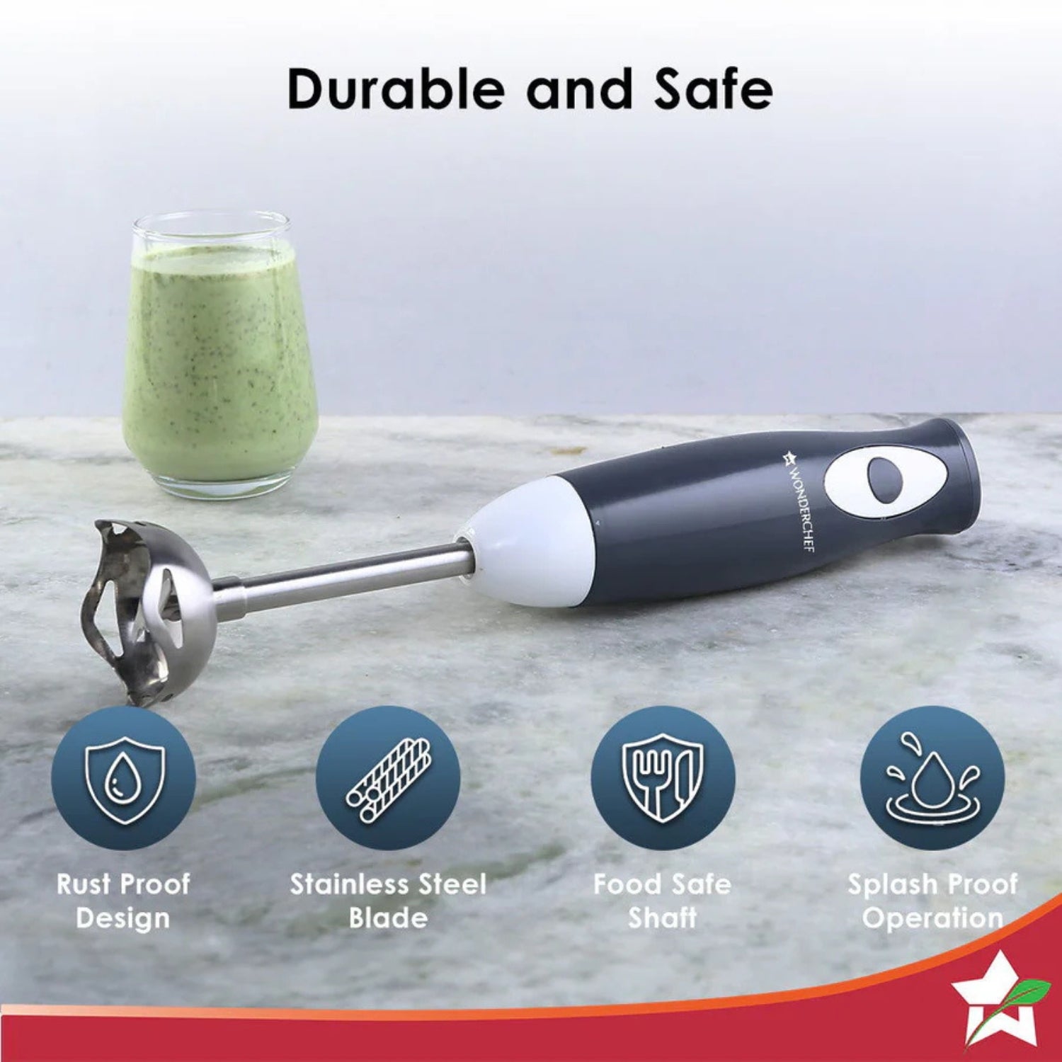 Wonderchef 63153396 Ultima Plus 300W Hand Blender – Gray_3