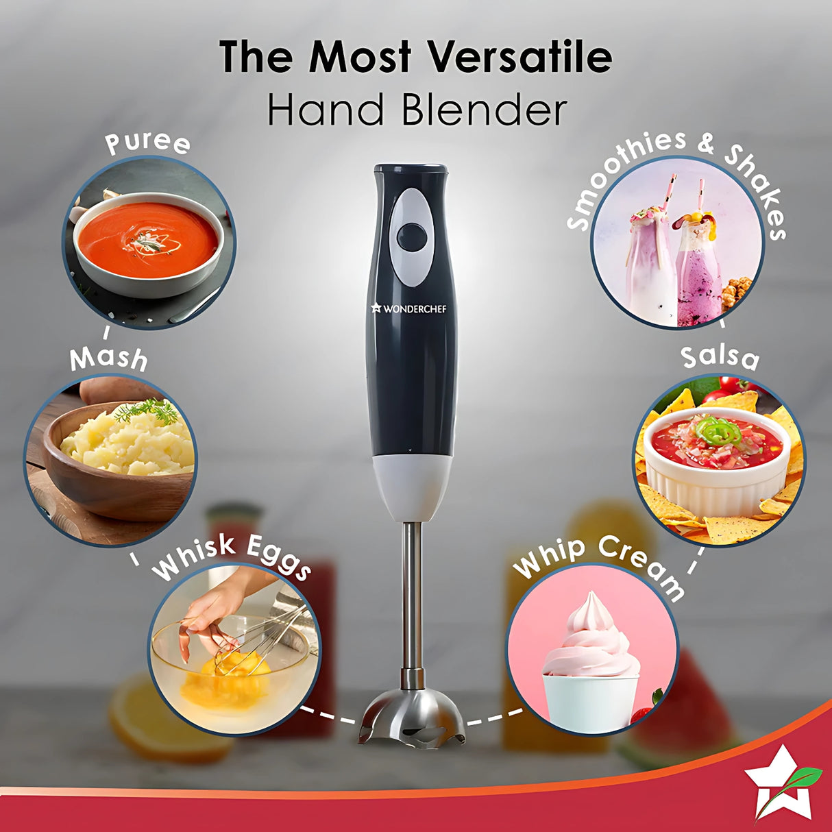 Wonderchef 63153396 Ultima Plus 300W Hand Blender – Gray_4