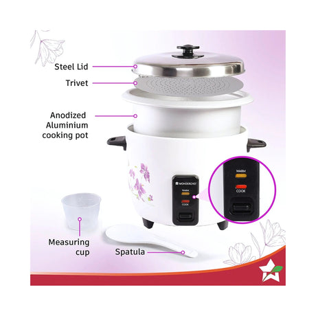 Wonderchef 63154785 Nutri Cook Rice Cooker 1.8 L - White_2