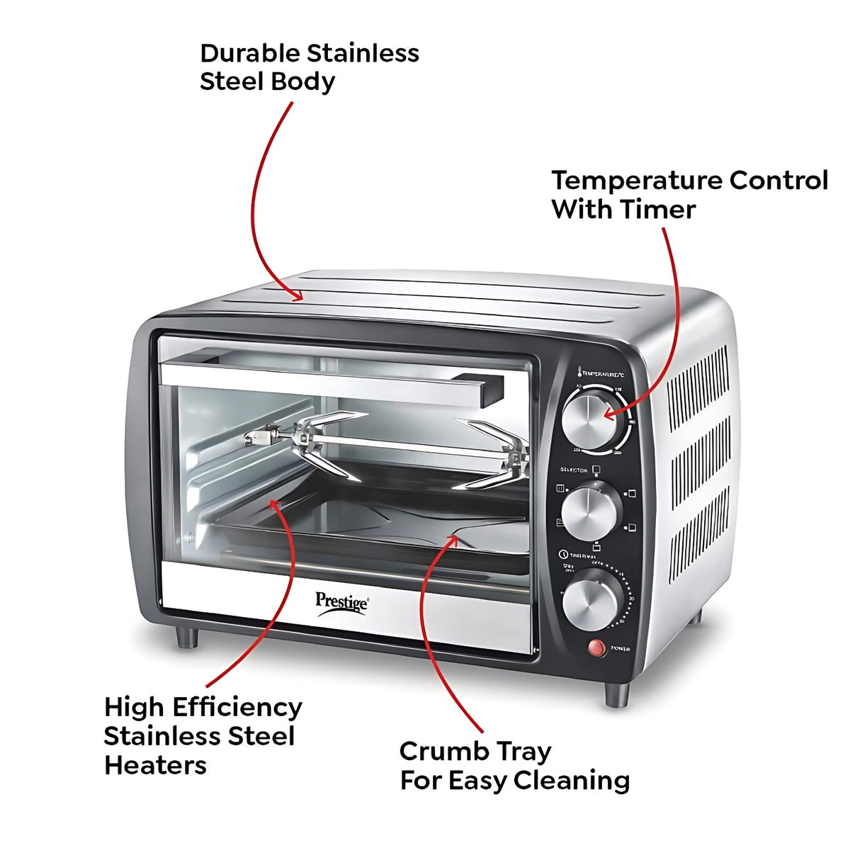 Wonderchef 63154892 OTG 21 L – Silver and Black_8