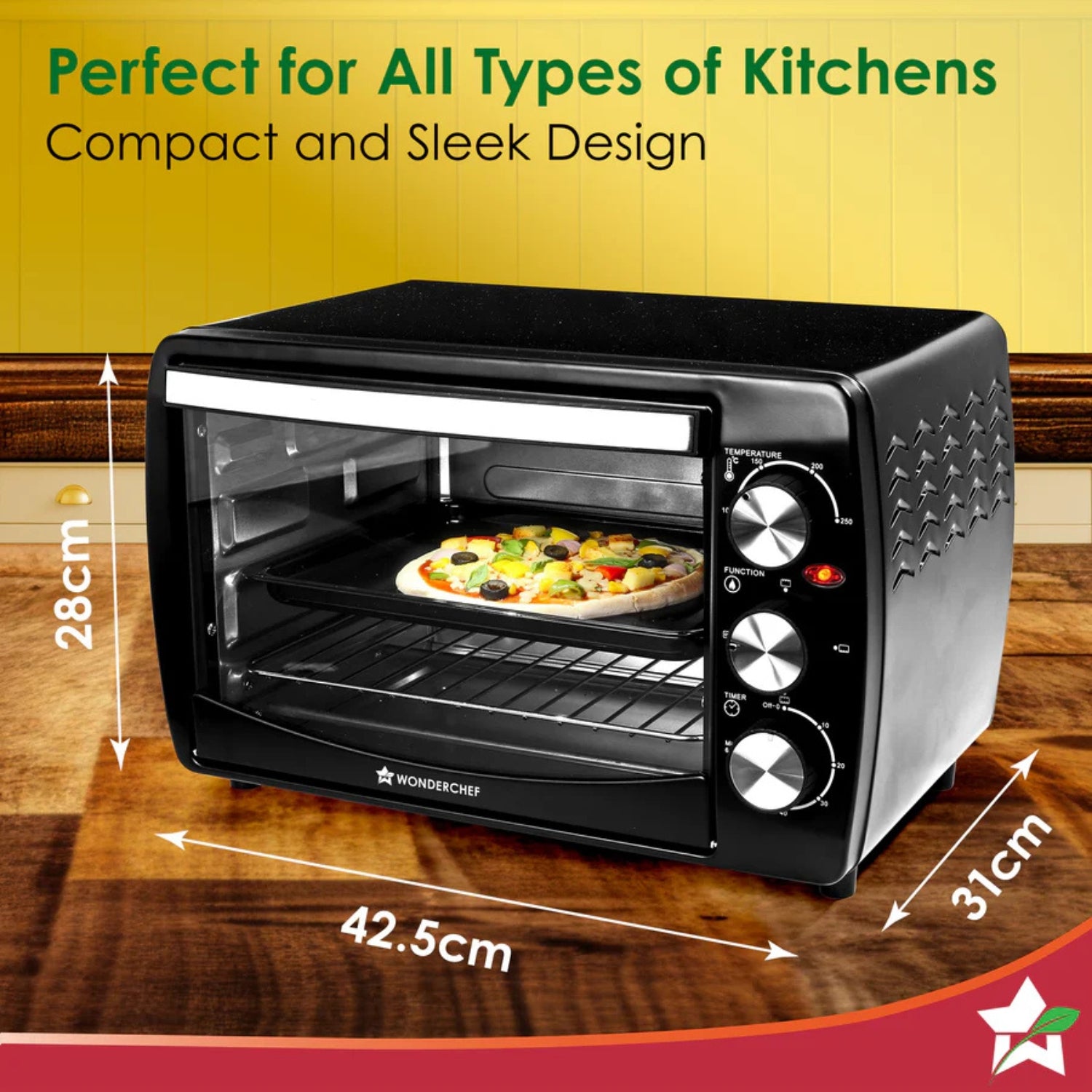 Wonderchef 63155033 OTG Oven Toaster Griller 19 L - Black_6