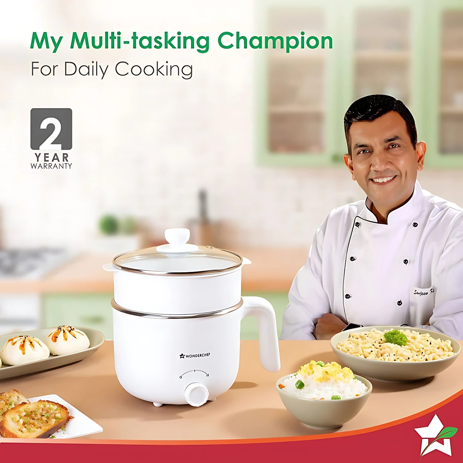 Wonderchef Auto Shut-Off and Overheat Protection Multi Cook Kettle 1.2 L - White_3