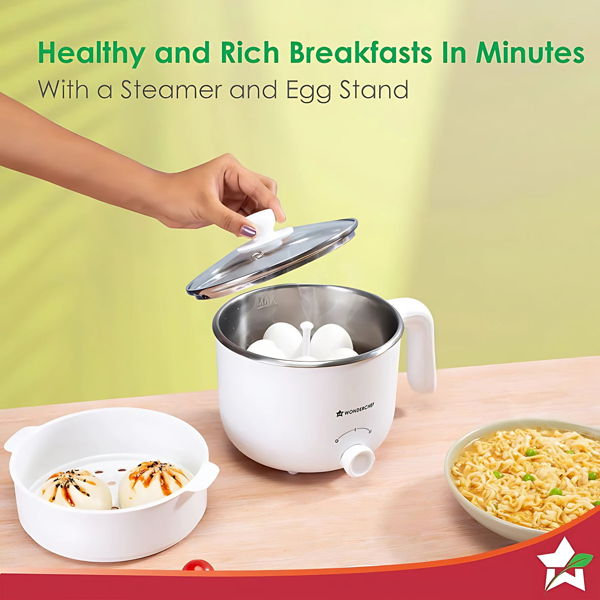 Wonderchef Auto Shut-Off and Overheat Protection Multi Cook Kettle 1.2 L - White_6