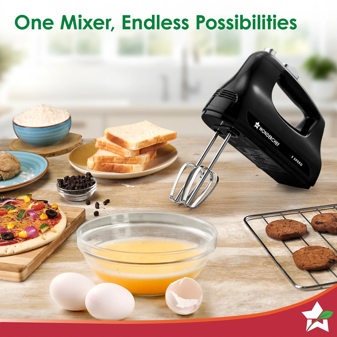 Wonderchef Essenza Hand Mixer 300 Watts - Black_Feature_4