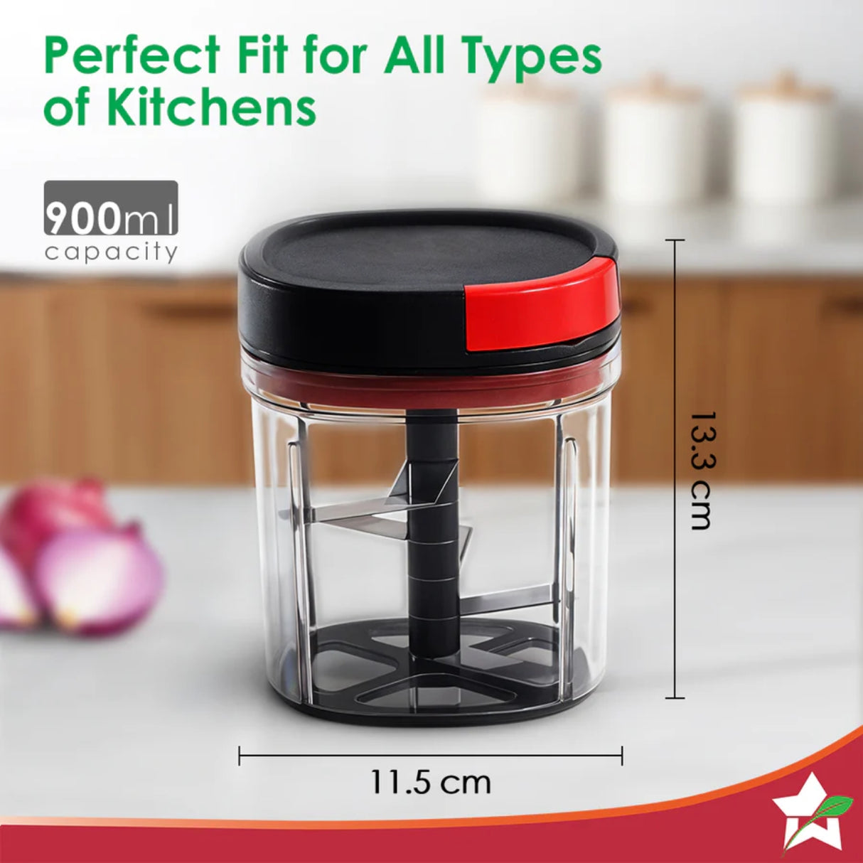Wonderchef Glory String Vegetable Chopper with 6 Sharp SS Blade 900 ml - Black_3