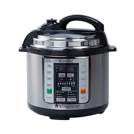 Wonderchef Nutri-Pot Electric Pressure Cooker 7-in-1 Programmable 3 L - Silver_Front View
