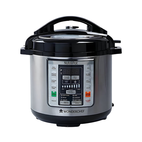 Wonderchef Nutri-Pot Electric Pressure Cooker  7-in-1 Programmable 6 L - Silver_Front View