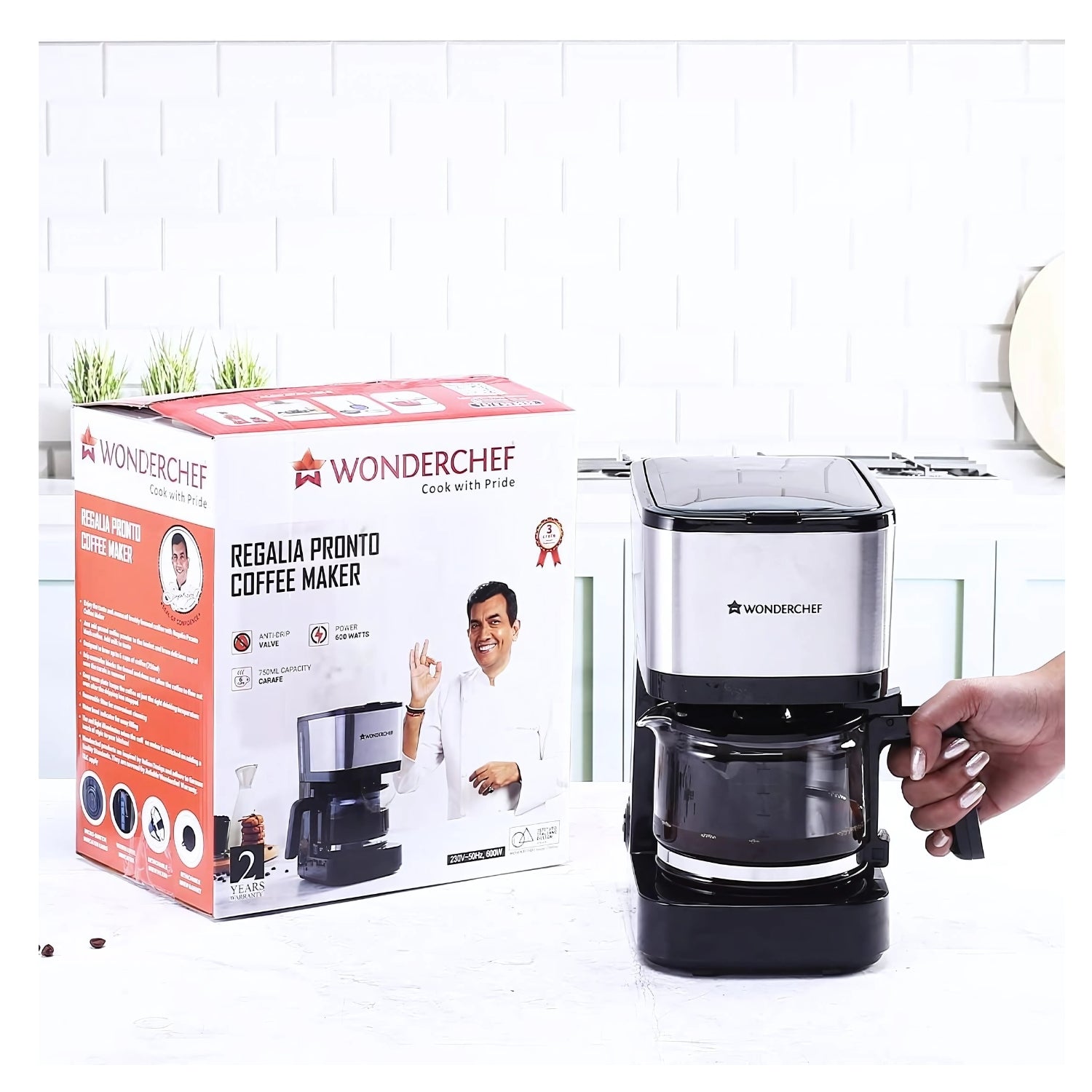 Wonderchef Regalia Brew Pronto Coffee Machine 750 ml - Black_9
