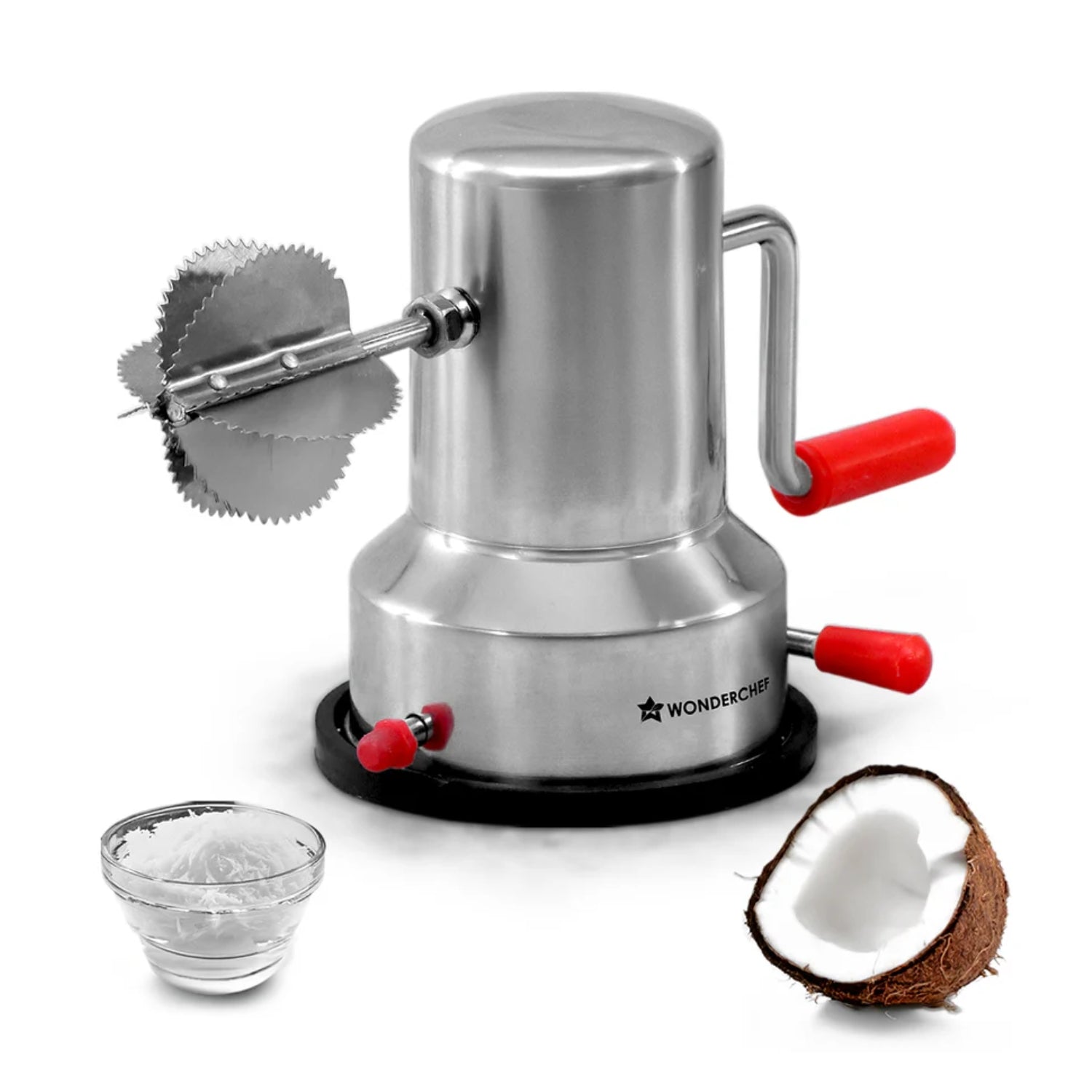Wonderchef Stainless Steel Manual Operation Coconut Scraper - Silver_1