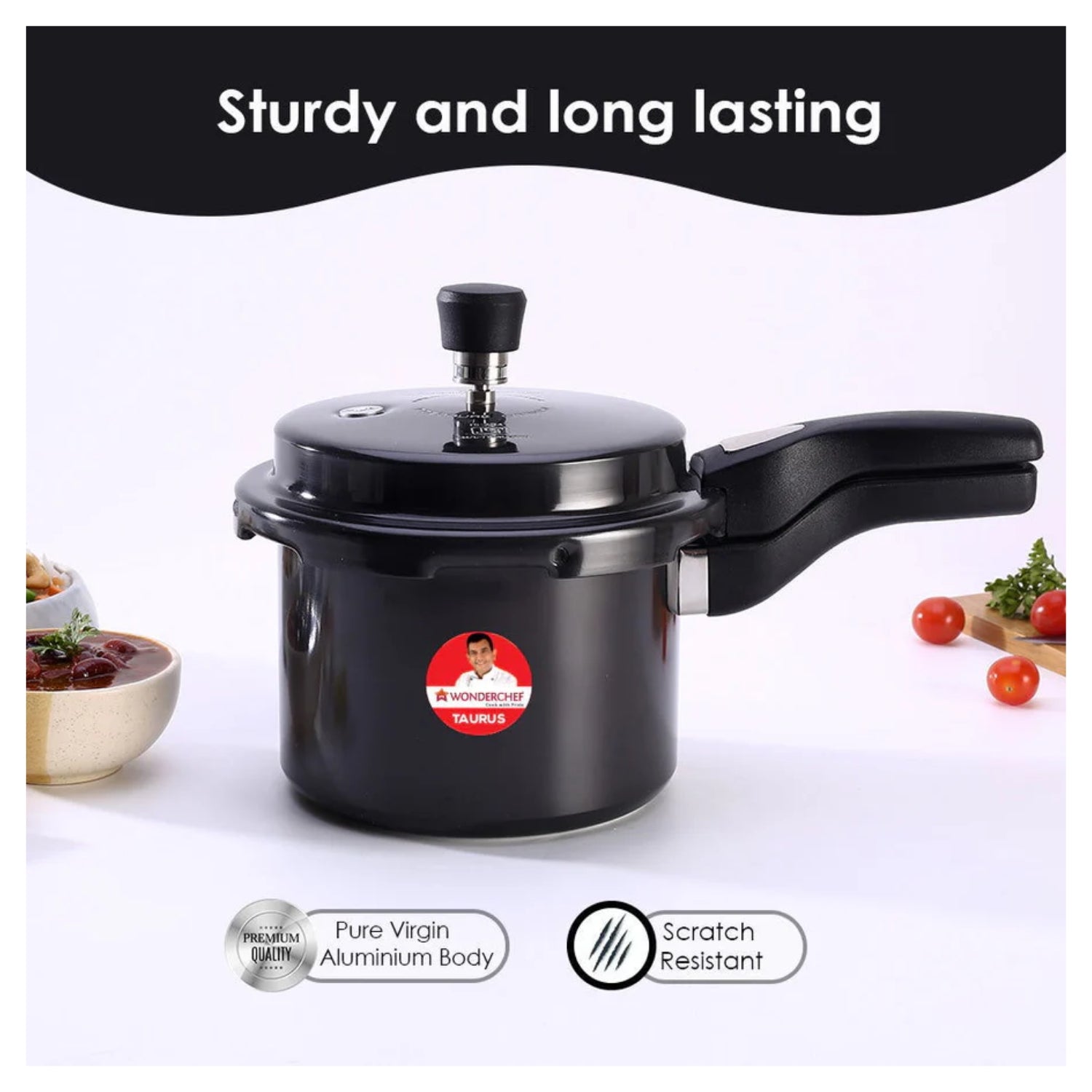 Wonderchef Taurus Hard Anodised Pressure Cooker 3 L - Black_4