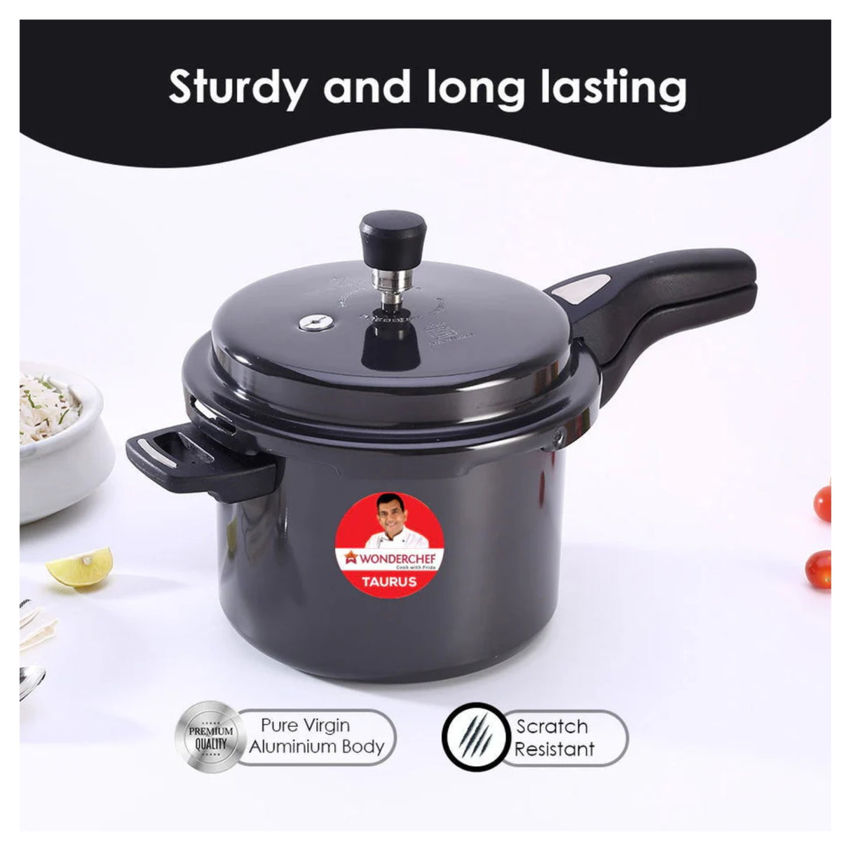 Wonderchef Taurus Hard Anodised Pressure Cooker 5 L - Black_4