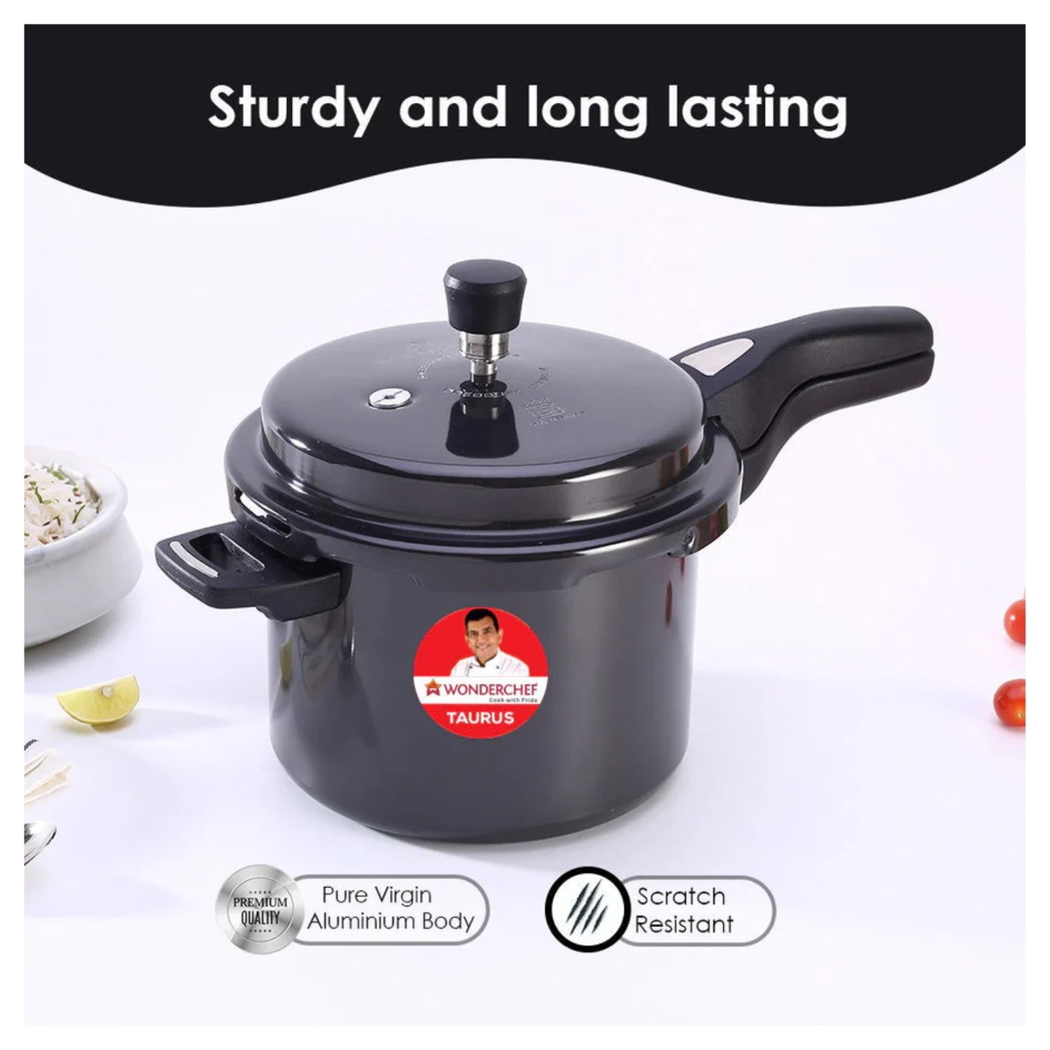 Wonderchef Taurus Hard Anodised Pressure Cooker 5 L - Black_4