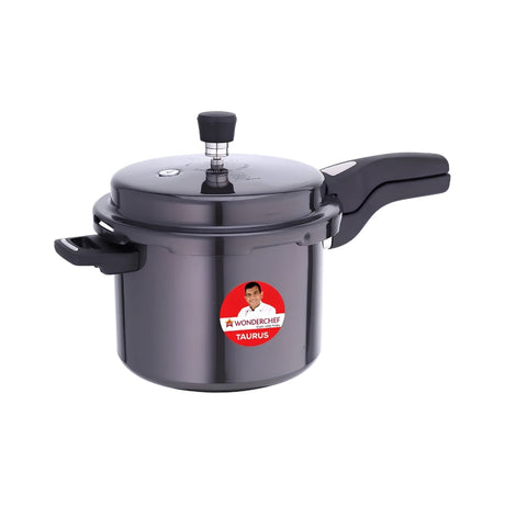 Wonderchef Taurus Hard Anodised Pressure Cooker 5 L - Black_Front View