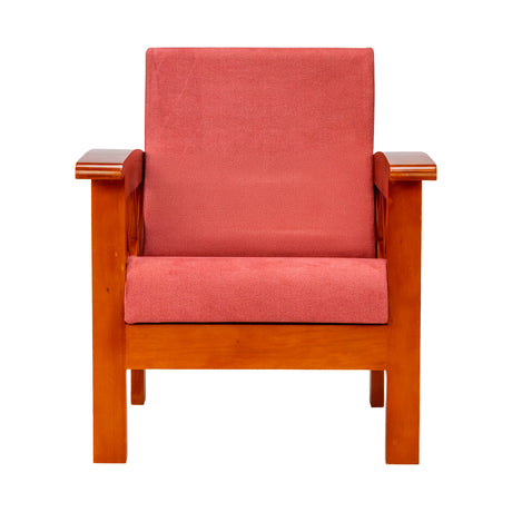 Georgia Prime Wooden Sofa 1-Seater - Teak Finish