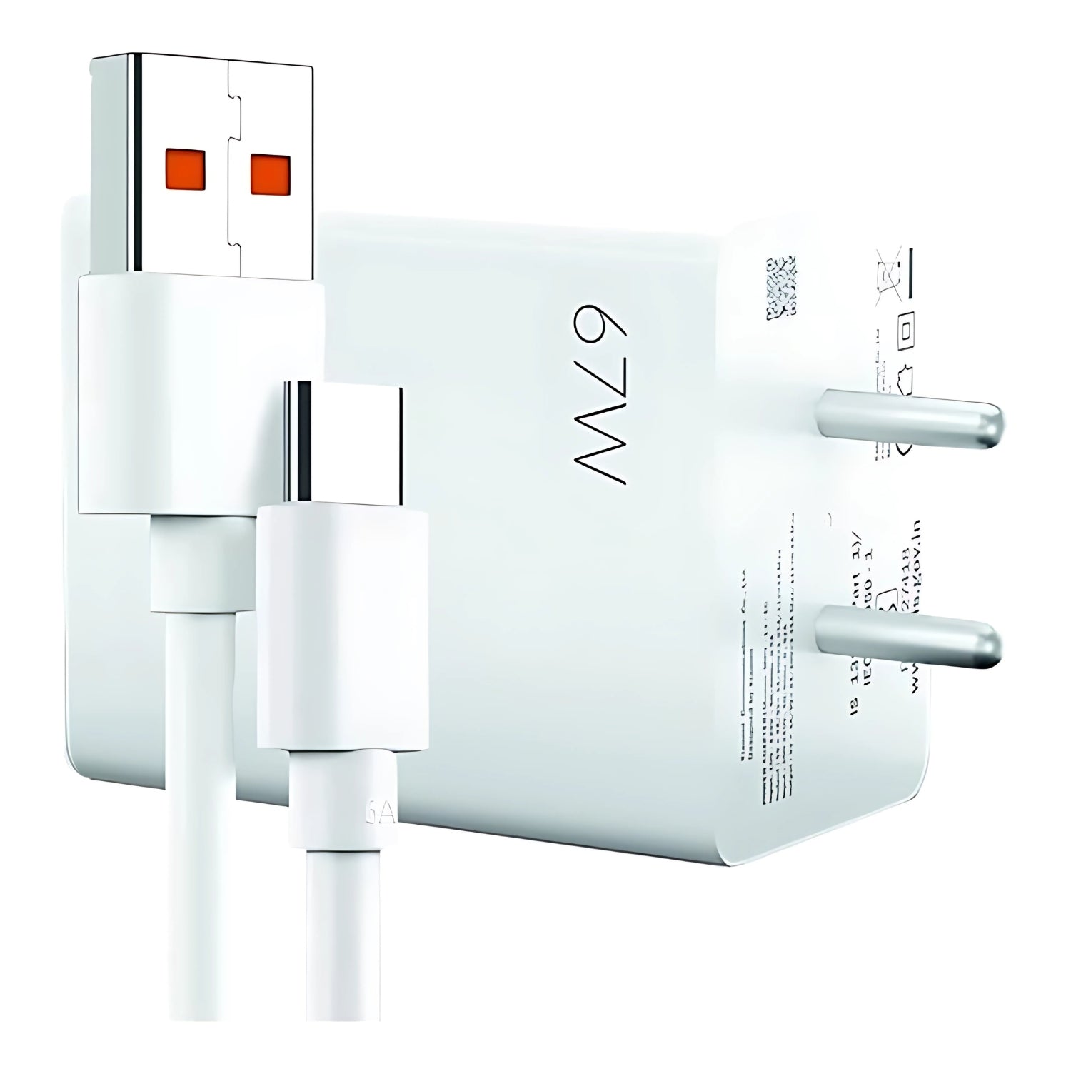 Xiaomi Sonic Charge 3.0 67W Charger Combo with USB Type-C Cable - White - Buy Online at Chera Home Junction Coimbatore