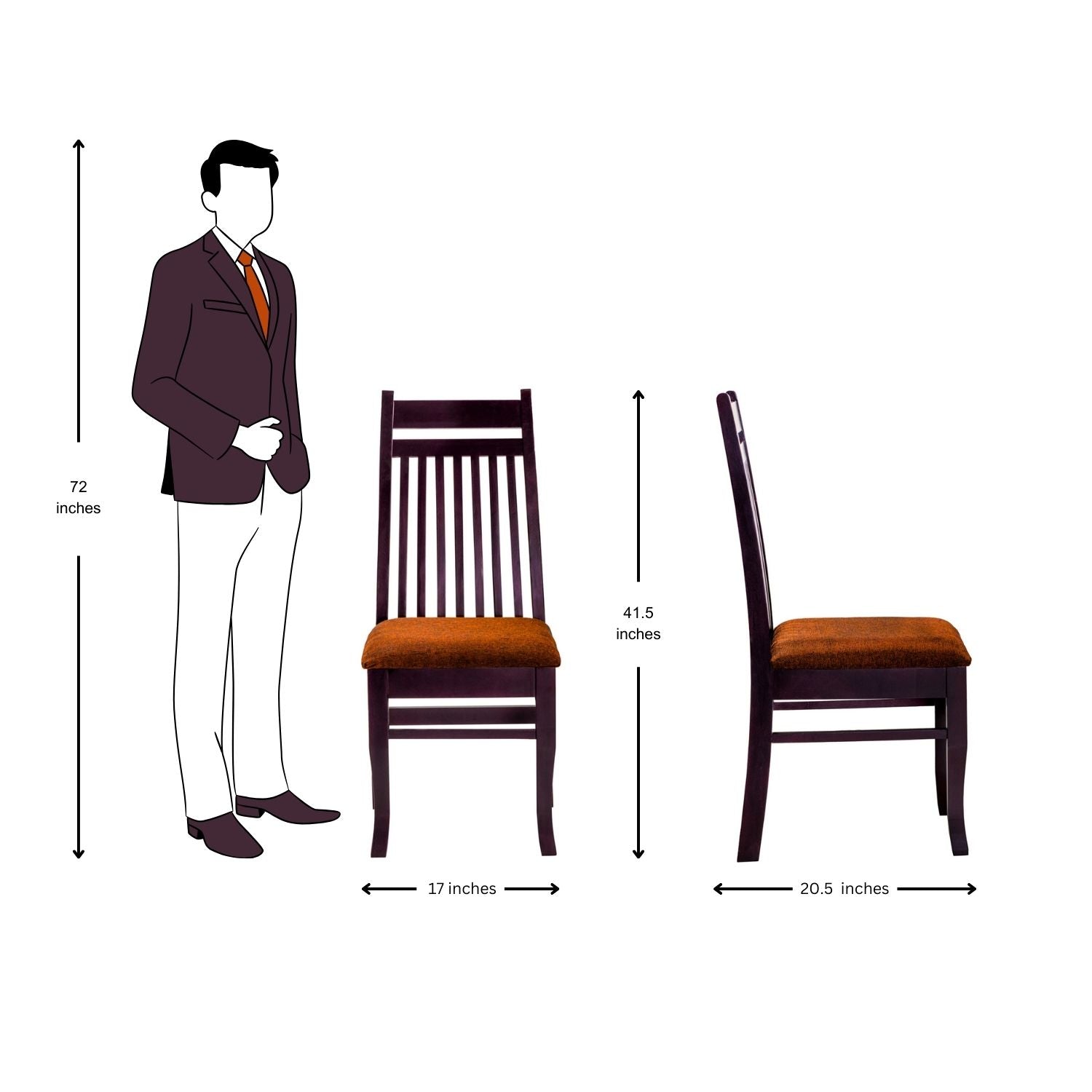 Yara Contemporary Dining Chair - Light Walnut Finish_5
