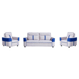 York Comfort Fabric Sofa (3+1+1-Seater) - Light Grey