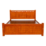 York Pro Grand Wooden Bed Queen Size - Teak Finish