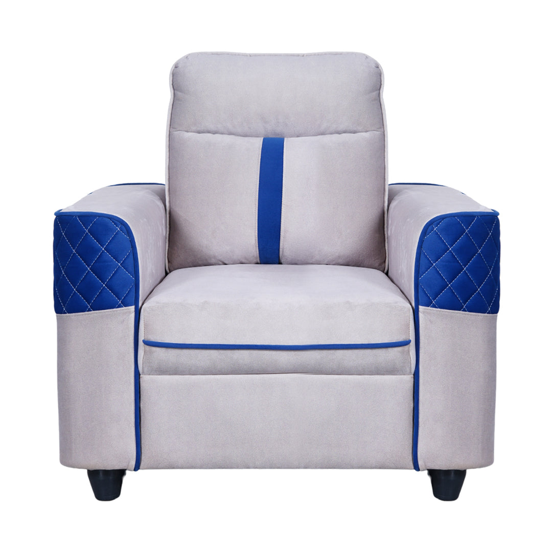 York Comfort Fabric Sofa 1-Seater - Light Grey_2
