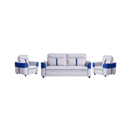 York Comfort Fabric Sofa Set (3+1+1-Seater) - Light Grey_2