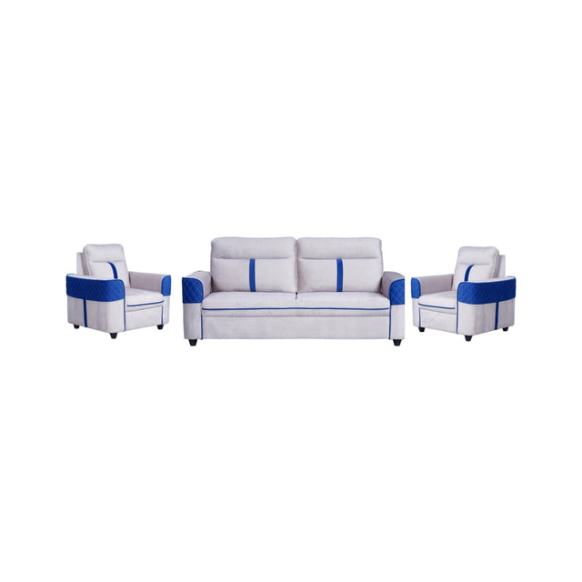 York Comfort Fabric Sofa Set (3+1+1-Seater) - Light Grey_2