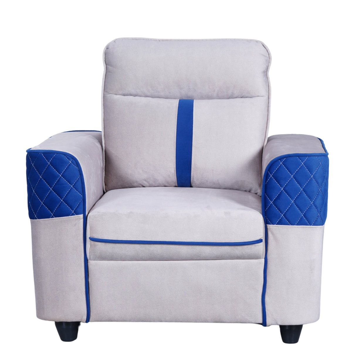 York Comfort Fabric Sofa Set (3+1+1-Seater) - Light Grey_5